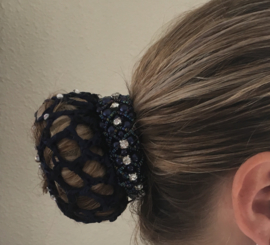 Knotnetje blauw met strass