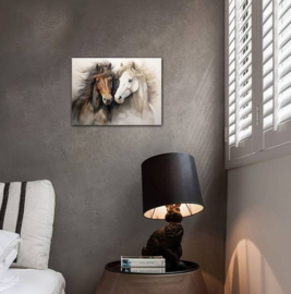 Canvas poster Aquarel Paarden