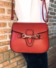 Schoudertas met bit cognac
