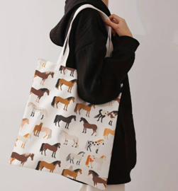 Schoudertas 2-zijdige print Paarden