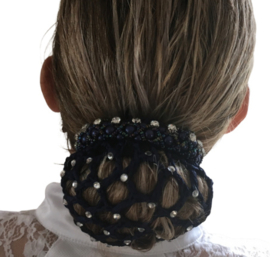Knotnetje zwart met strass