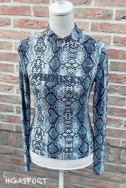 Shirt Slangenprint in bruin of blauw