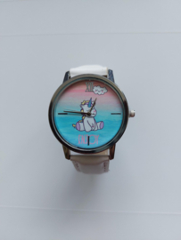 Horloge wit met Eenhoorn