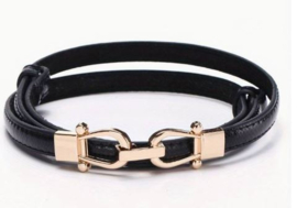 Riem leder met beugel sluiting
