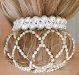 Knotband wit of zwart strass