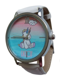 Horloge wit met Eenhoorn