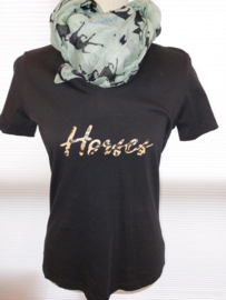 Shirt V-hals 'Horses' mt M