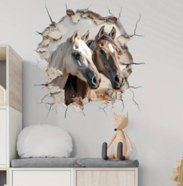 Wanddecoratie gat met paardenhoofden