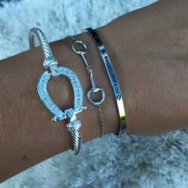 Zilveren armband met hoefijzer Bling