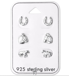 Zilveren oorstekers 3x op kaartje