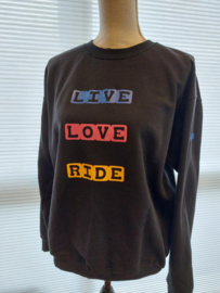 Sweater volw. 'Live Love Ride' mt L