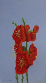 De bloem geschilderd met olieverf
