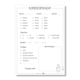 Kopieeropdrachtblok