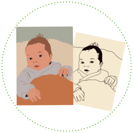 Digitale illustratie zwangerschap / baby