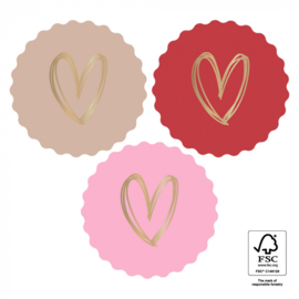 Stickers Multi - Heart Gold - Pink