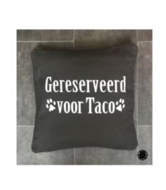 Tekst en afbeelding naar wens (Kussenhoes en lettertype naar keuze)