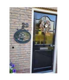 Vorm, kleur en tekst naar wens (lettertype naar keuze)