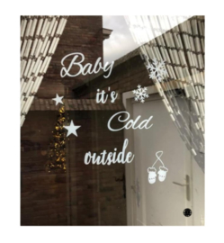 Baby it's cold outside met sneeuwvlokken, sterren en handschoentjes