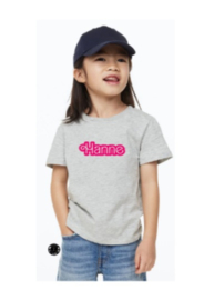 Tekst naar wens in Barbie look lettertype (Kids shirt)