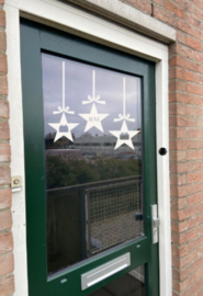 Kerst ballen, sterren of pegels set van 3 met RM en look huisje