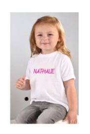 Tekst naar wens (Kids shirt en lettertype naar keuze)