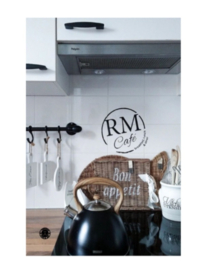 RM Café met 2 gewenste letters en extra tekst