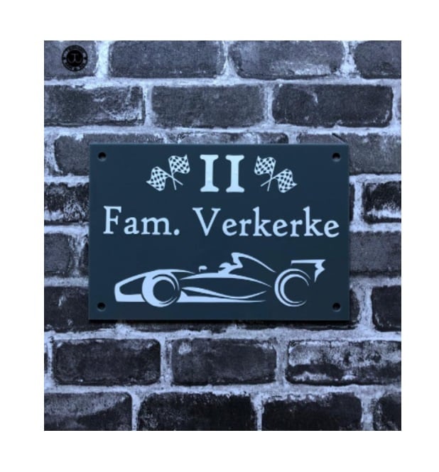 Kleur bord en tekst naar wens (lettertype naar keuze)