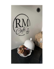 RM Café met 2 gewenste letters en afbeelding naar keuze