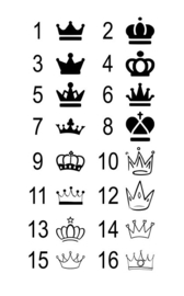 Kroon met prins, prinses of naam (lettertype en kroon naar keuze)