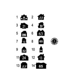 Huisje met huisnummer en namen (lettertype en huisje naar keuze) 1