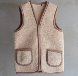 Wollen volwassen bodywarmer camel