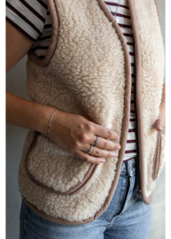 Wollen volwassen bodywarmer camel