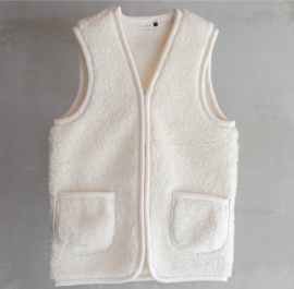 Wollen volwassen bodywarmer off-white