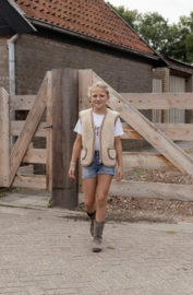 Wollen kinder bodywarmer camel