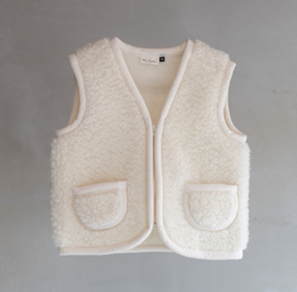 Wollen kinder bodywarmer off-white