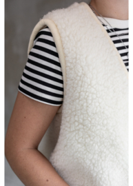 Wollen volwassen bodywarmer off-white