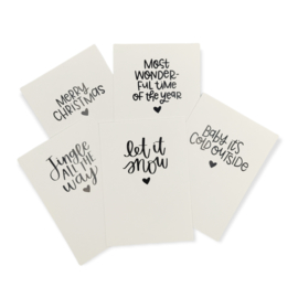 Kerst Quotes 8,3 x 11 cm set van 5 kaarten