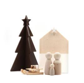 Kerst houten boom middel