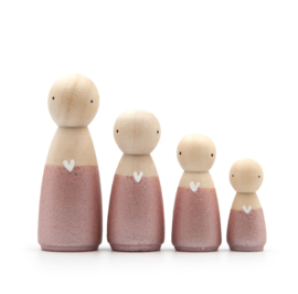 LIMITED EDITION Houten pop vrouw/meisje rose goud