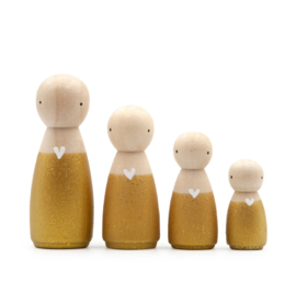 LIMITED EDITION Houten pop vrouw/meisje goud