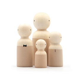 NATURE Houten pop man/jongen beige