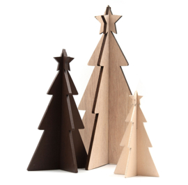 Kerst houten boom middel