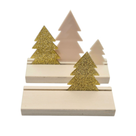 NATURE Kerst houten standaard 1x boom