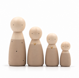 NATURE Houten pop vrouw/meisje beige