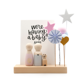 BASIC Hout standaard quote & ballonnen