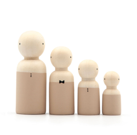 NATURE Houten pop man/jongen beige