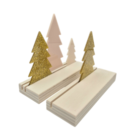 NATURE Kerst houten standaard 1x boom