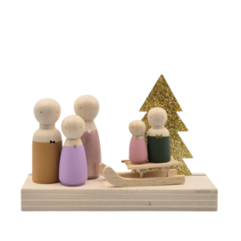 BASIC Kerst houten standaard 1x boom