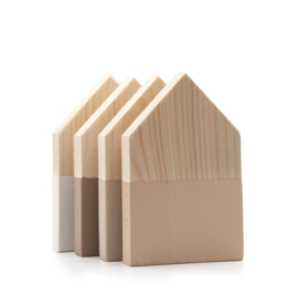 NATURE Houten huisje off white/taupe/bruin/beige