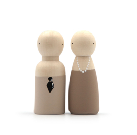 Houten pop set opa & oma
